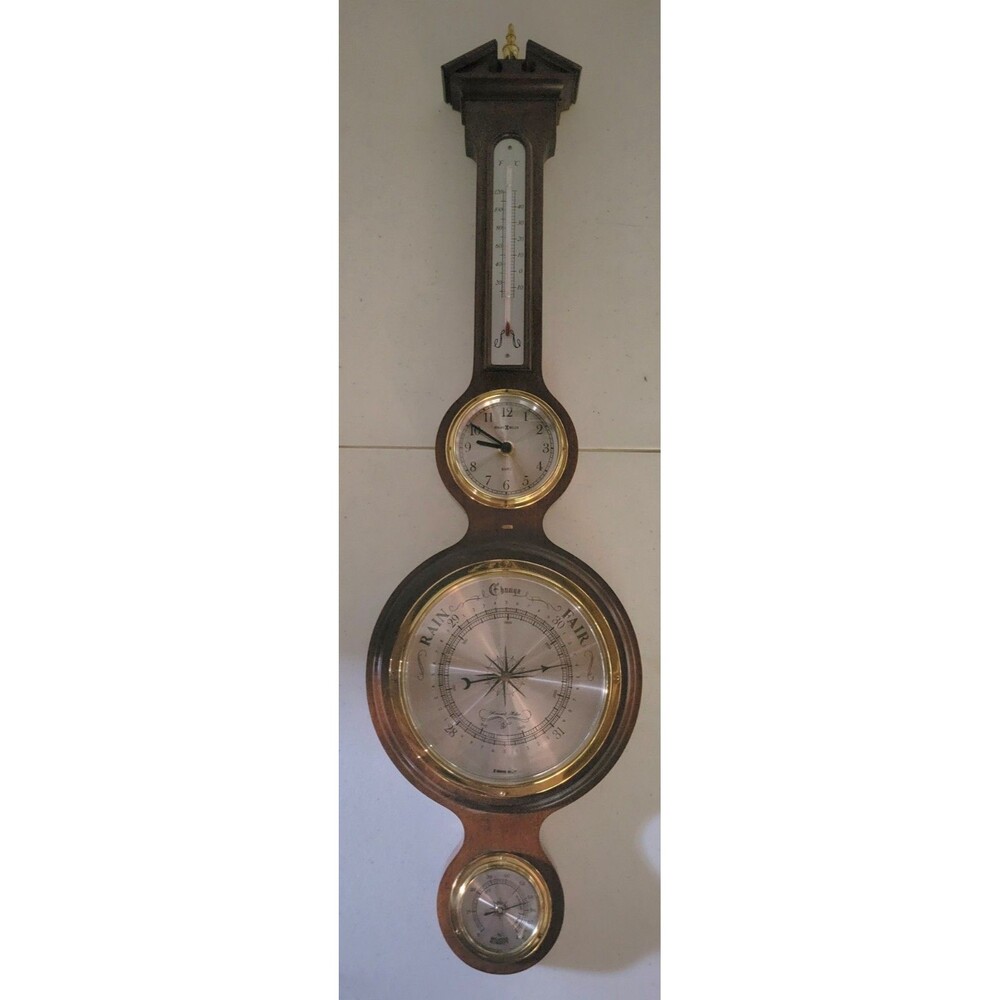 Vintage Howard Miller Olympia Banjo 4 Function Thermometer Humidity 31" 612-718